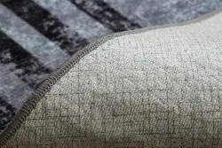 MIRO 51325.805 Waschteppich Geometrisch, Linien Anti-Rutsch - grau