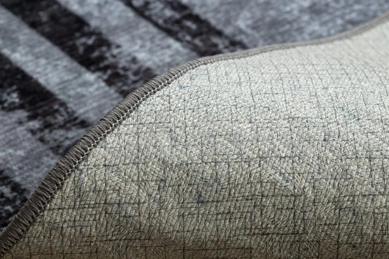 MIRO 51325.805 Waschteppich Geometrisch, Linien Anti-Rutsch - grau