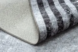 MIRO 51325.805 Waschteppich Geometrisch, Linien Anti-Rutsch - grau