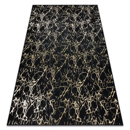 MIRO 11111.2106 Waschteppich Marmor, glamour Anti-Rutsch - schwarz / gold