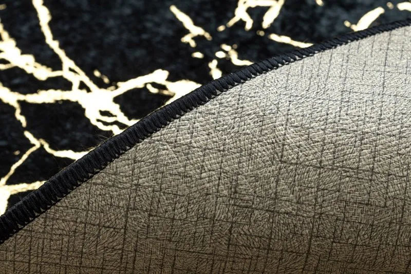 MIRO 11111.2106 Waschteppich Marmor, glamour Anti-Rutsch - schwarz / gold