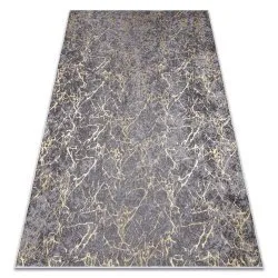 MIRO . Waschteppich Marmor, glamour Anti-Rutsch - dunkelgrau / gold