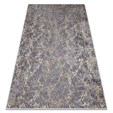 MIRO 11111.2103 Waschteppich Marmor, glamour Anti-Rutsch - dunkelgrau / gold
