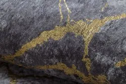MIRO 11111.2103 Waschteppich Marmor, glamour Anti-Rutsch - dunkelgrau / gold