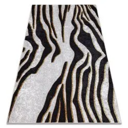 MIRO .807 Waschteppich Zebramuster Anti-Rutsch - creme / schwarz