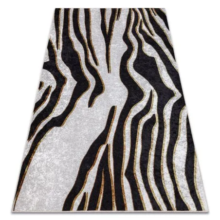 MIRO 52002.807 Waschteppich Zebramuster Anti-Rutsch - creme / schwarz