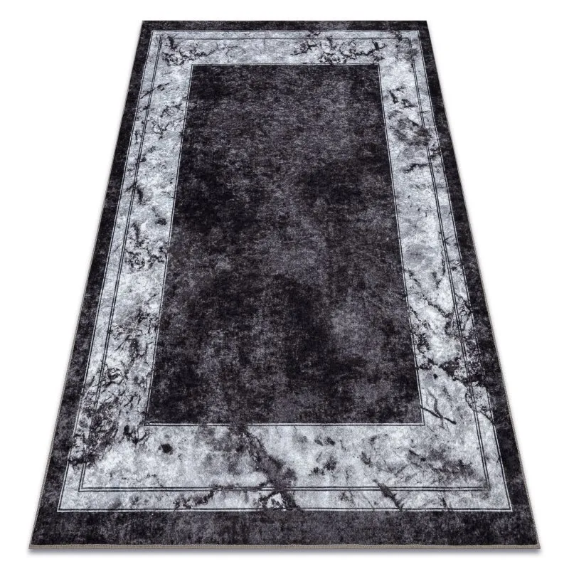 MIRO 51813.805 Waschteppich Rahmen, Marmor Anti-Rutsch - creme / grau