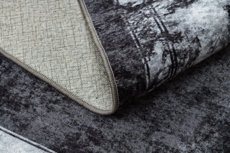 MIRO 51813.805 Waschteppich Rahmen, Marmor Anti-Rutsch - creme / grau