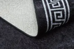 MIRO 52071.804 Waschteppich Rahmen, griechisch Anti-Rutsch - schwarz / weiß