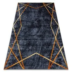 MIRO .810 Waschteppich Geometrisch Anti-Rutsch - dunkelgrau