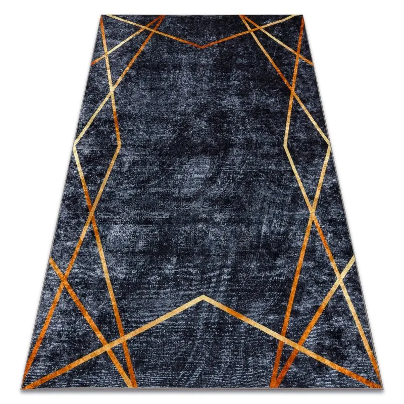 MIRO 51233.810 Waschteppich Geometrisch Anti-Rutsch - dunkelgrau