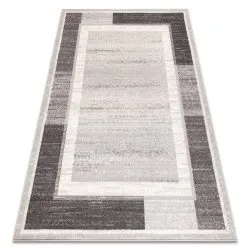 Teppichwolle ANGEL / Geometrisch, Rahmen beige / grau