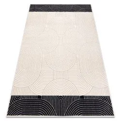 Teppichwolle ANGEL / Geometrisch beige / schwarz