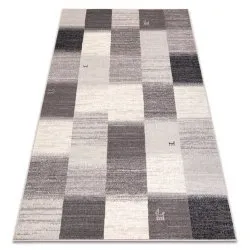 Teppichwolle ANGEL / Geometrisch, Quadrate beige / grau