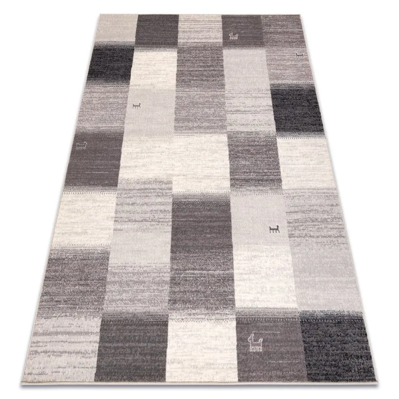 Teppichwolle ANGEL 7961 / 52022 Geometrisch, Quadrate beige / grau