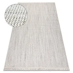 Teppich NANO EO78B Melange, Schlinge, flach gewebt weiß / grau