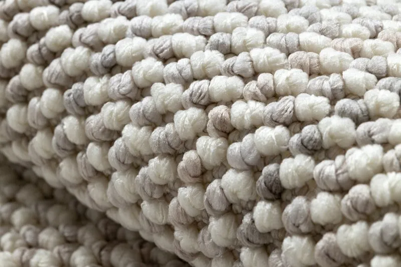 Teppich NANO EO78B Melange, Schlinge, flach gewebt weiß / grau