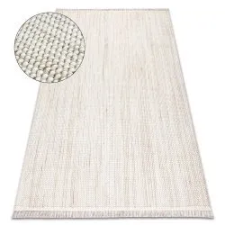 Teppich NANO EO78A Melange, Schlinge, flach gewebt weiß / beige