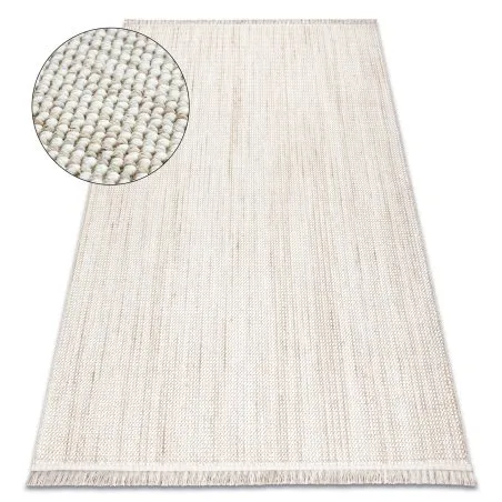 Teppich NANO EO78A Melange, Schlinge, flach gewebt weiß / beige