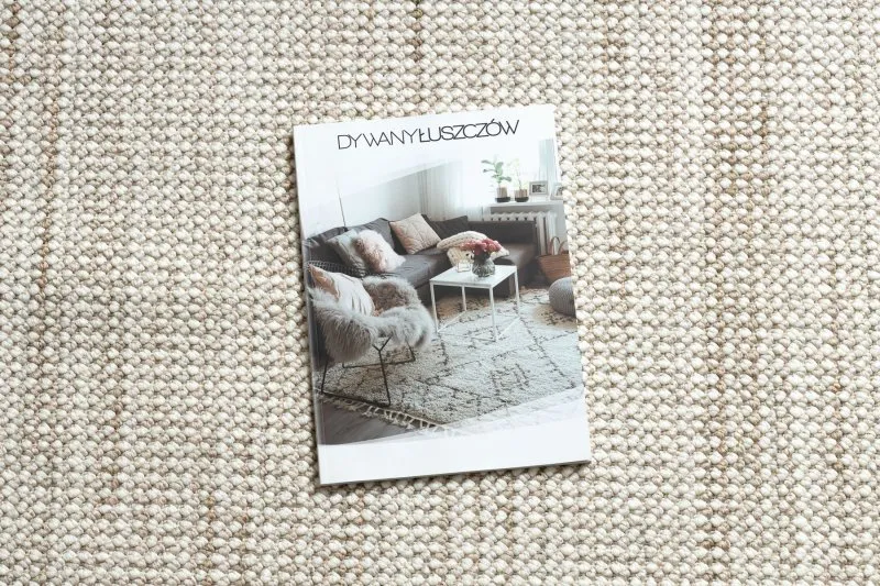 Teppich NANO EO78A Melange, Schlinge, flach gewebt weiß / beige