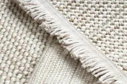 Teppich NANO EO78A Melange, Schlinge, flach gewebt weiß / beige