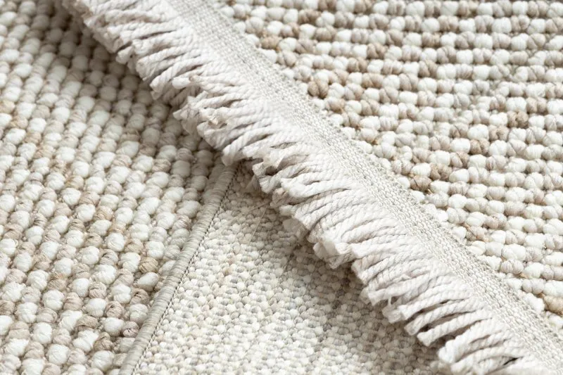 Teppich NANO EO78A Melange, Schlinge, flach gewebt weiß / beige