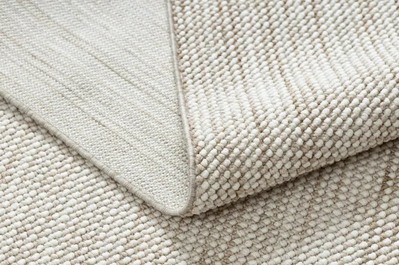 Teppich NANO EO78A Melange, Schlinge, flach gewebt weiß / beige