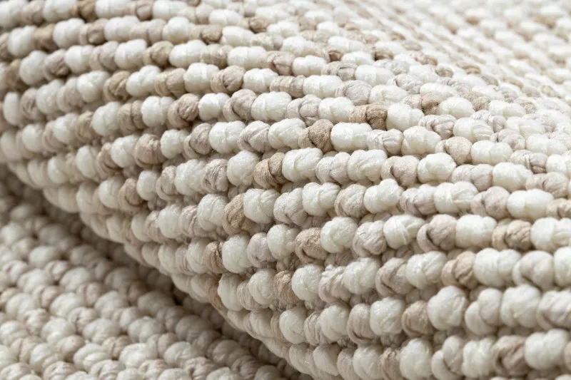 Teppich NANO EO78A Melange, Schlinge, flach gewebt weiß / beige