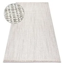 Teppich NANO EO78C Melange, Schlinge, flach gewebt grau / weiß