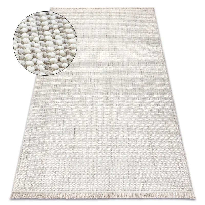 Teppich NANO EO78C Melange, Schlinge, flach gewebt grau / weiß