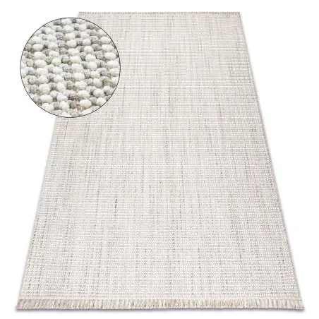 Teppich NANO EO78C Melange, Schlinge, flach gewebt grau / weiß