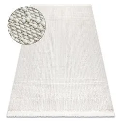 Teppich NANO EM52A Diamanten, Schlinge, flach gewebt weiß