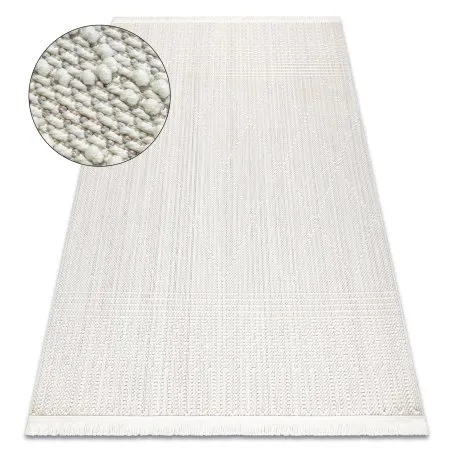 Teppich NANO EM52A Diamanten, Schlinge, flach gewebt weiß
