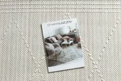 Teppich NANO EM52A Diamanten, Schlinge, flach gewebt weiß