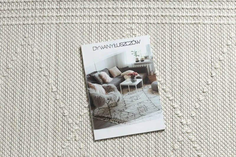 Teppich NANO EM52A Diamanten, Schlinge, flach gewebt weiß