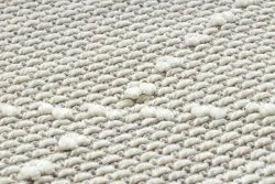 Teppich NANO EM52A Diamanten, Schlinge, flach gewebt weiß