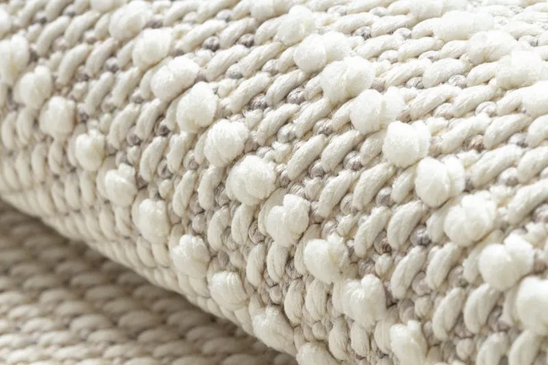 Teppich NANO EM52A Diamanten, Schlinge, flach gewebt weiß