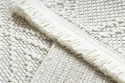 Teppich NANO EN14A Diamanten, Schlinge, flach gewebt weiß