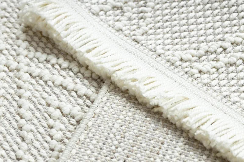 Teppich NANO EN14A Diamanten, Schlinge, flach gewebt weiß
