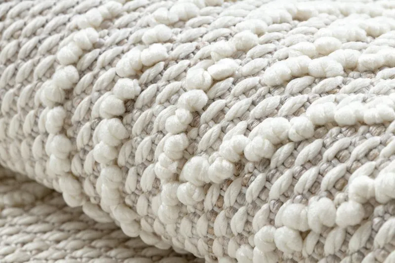 Teppich NANO EN14A Diamanten, Schlinge, flach gewebt weiß