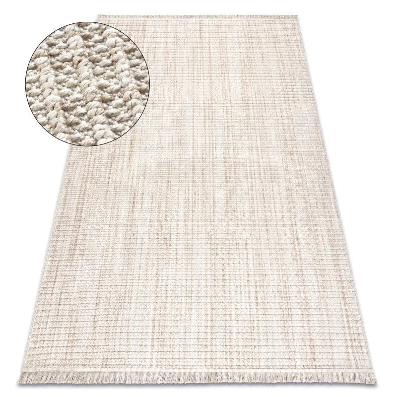 Teppich NANO FH72A Melange, Schlinge, flach gewebt beige