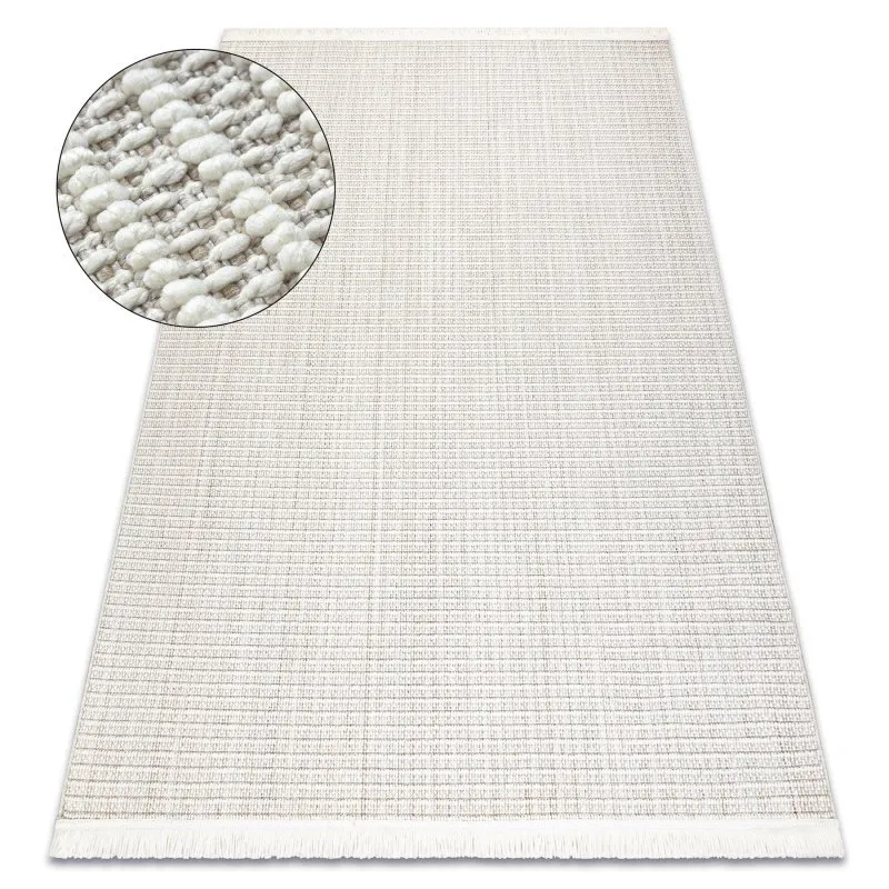 Teppich NANO FH72A Melange, Schlinge, flach gewebt weiß