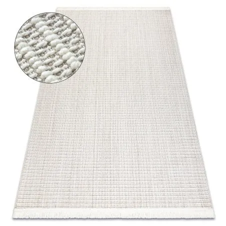 Teppich NANO FH72A Melange, Schlinge, flach gewebt weiß