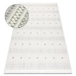 Teppich NANO FH69A Diamanten, Schlinge, flach gewebt weiß / grau