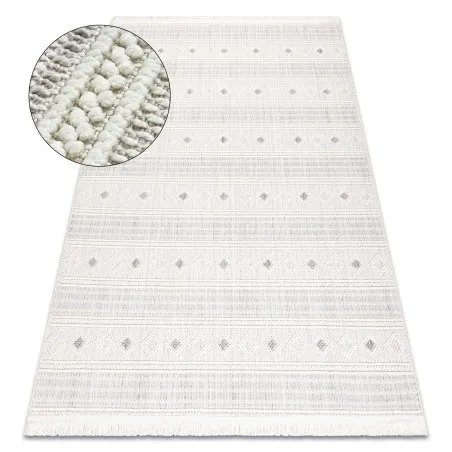 Teppich NANO FH69A Diamanten, Schlinge, flach gewebt weiß / grau