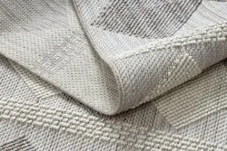 Teppich NANO EO61A Diamanten, Schlinge, flach gewebt grau / weiß