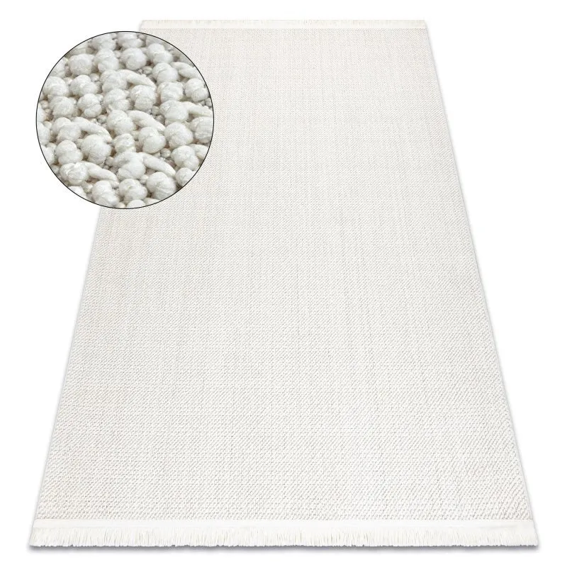 Teppich NANO FH93A Glatt, Schlinge, flach gewebt weiß