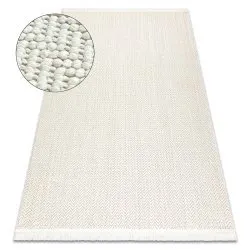 Teppich NANO FJ86B Fischgrät, Schlinge, flach gewebt weiß