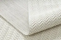 Teppich NANO FJ86B Fischgrät, Schlinge, flach gewebt weiß
