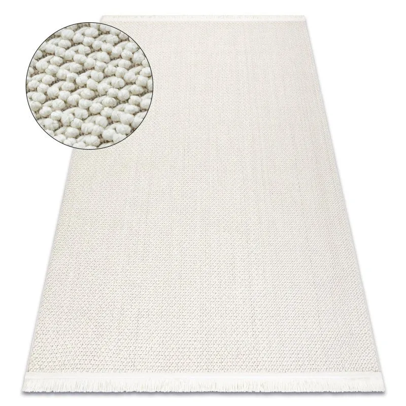 Teppich NANO FH92A Glatt, Schlinge, flach gewebt weiß